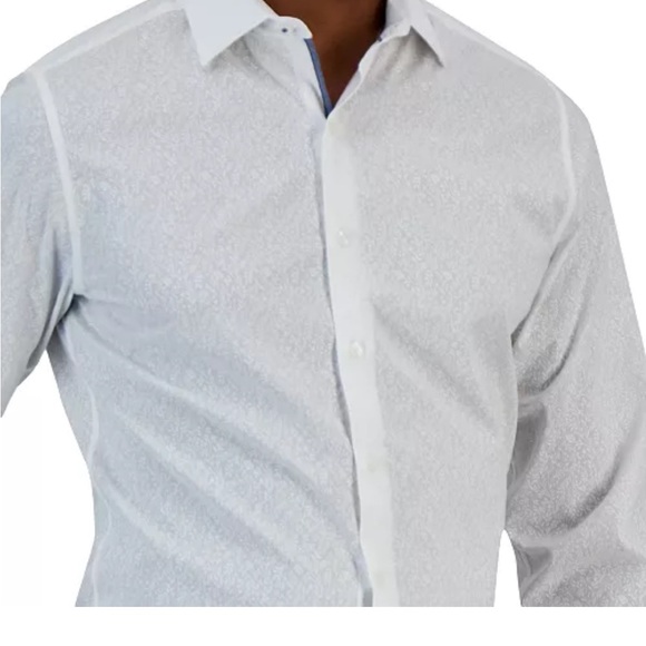 Coral Print Men’s Button Down Collared Dress Shirt Long Sleeve NWT $65 - Picture 2 of 7